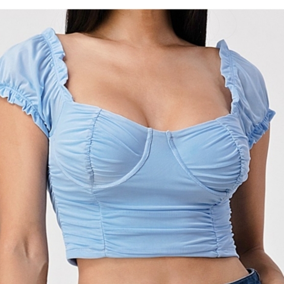 Luna Ruched Mesh Top - Picture 2 of 8